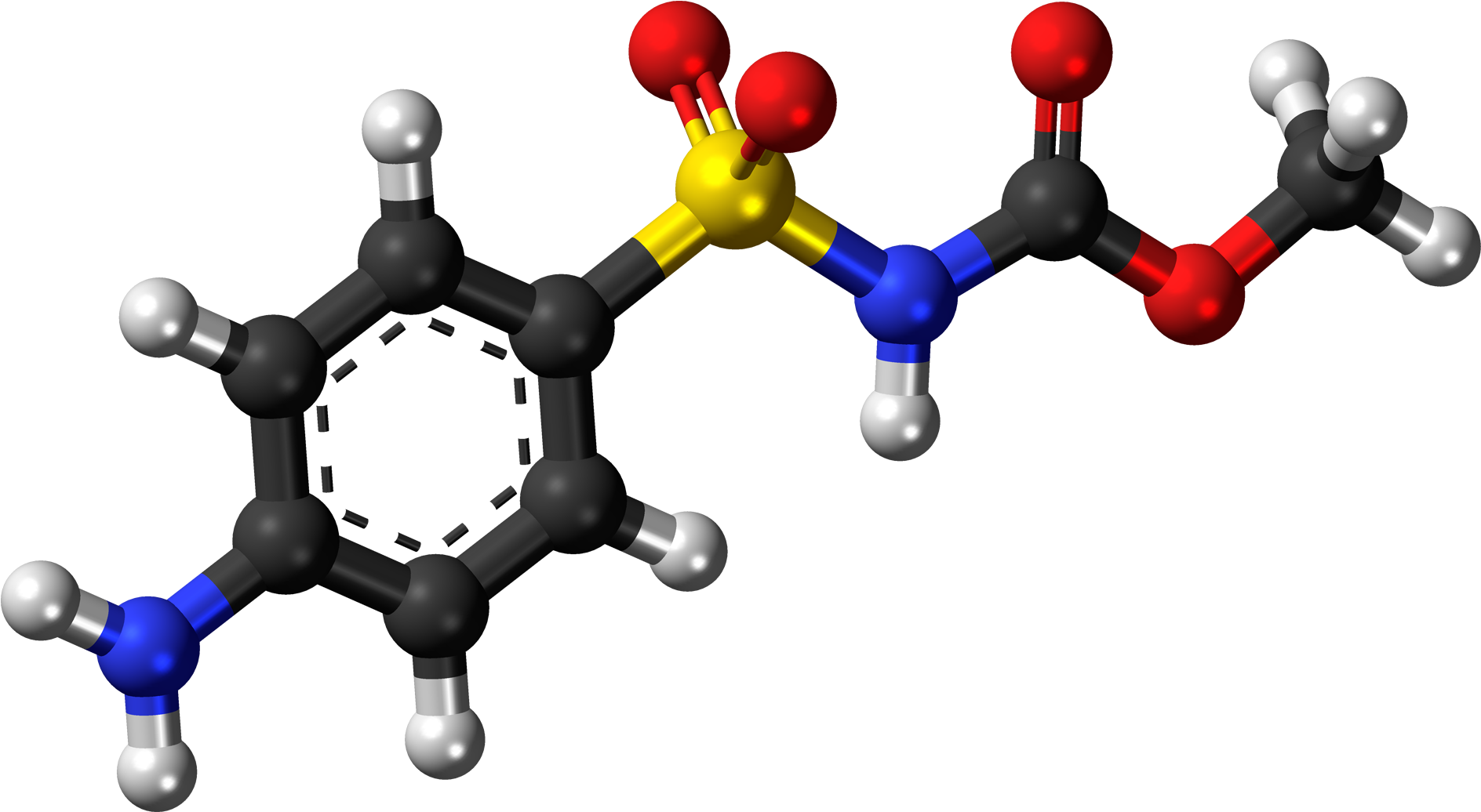 Asulam 3d Balls - Amine Compounds (chemical Compounds) (2000x1148), Png Download