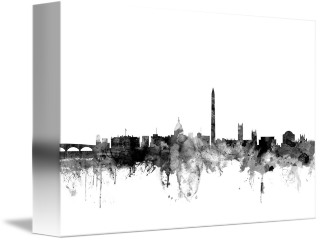 Washington Dc Skyline Png Graphic Royalty Free Stock - Giclee Print: Washington Dc By Michael Tompsett (650x489), Png Download
