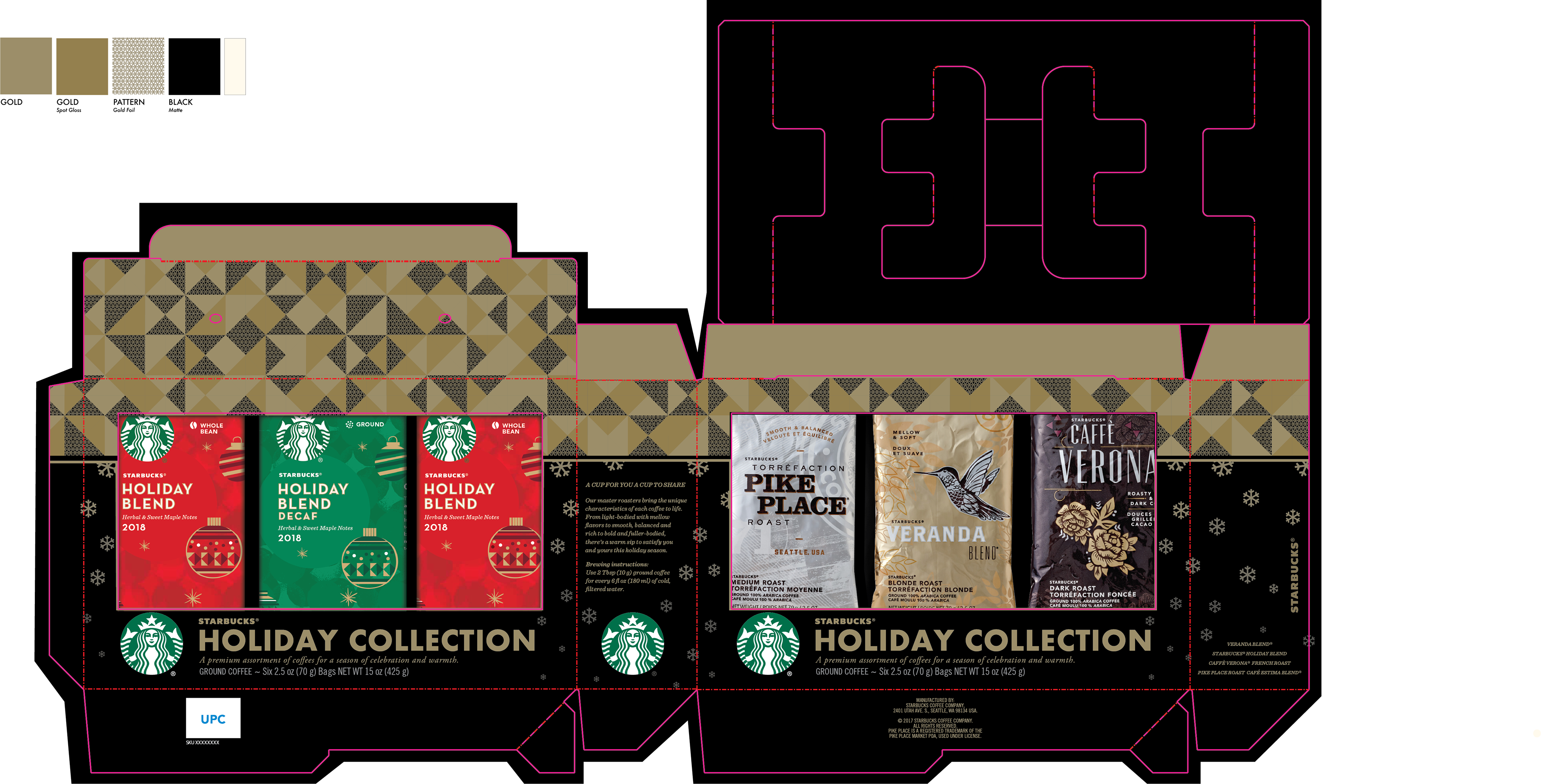 Every Year Starbucks Launches A Holiday Sampling Box - Graphic Design (3840x1954), Png Download