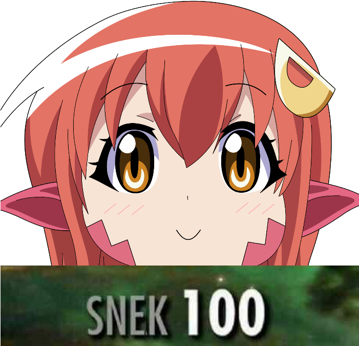 Snek 100 Cartoon Pink Anime Facial Expression Nose - Best Snek Monster Musume (700x682), Png Download