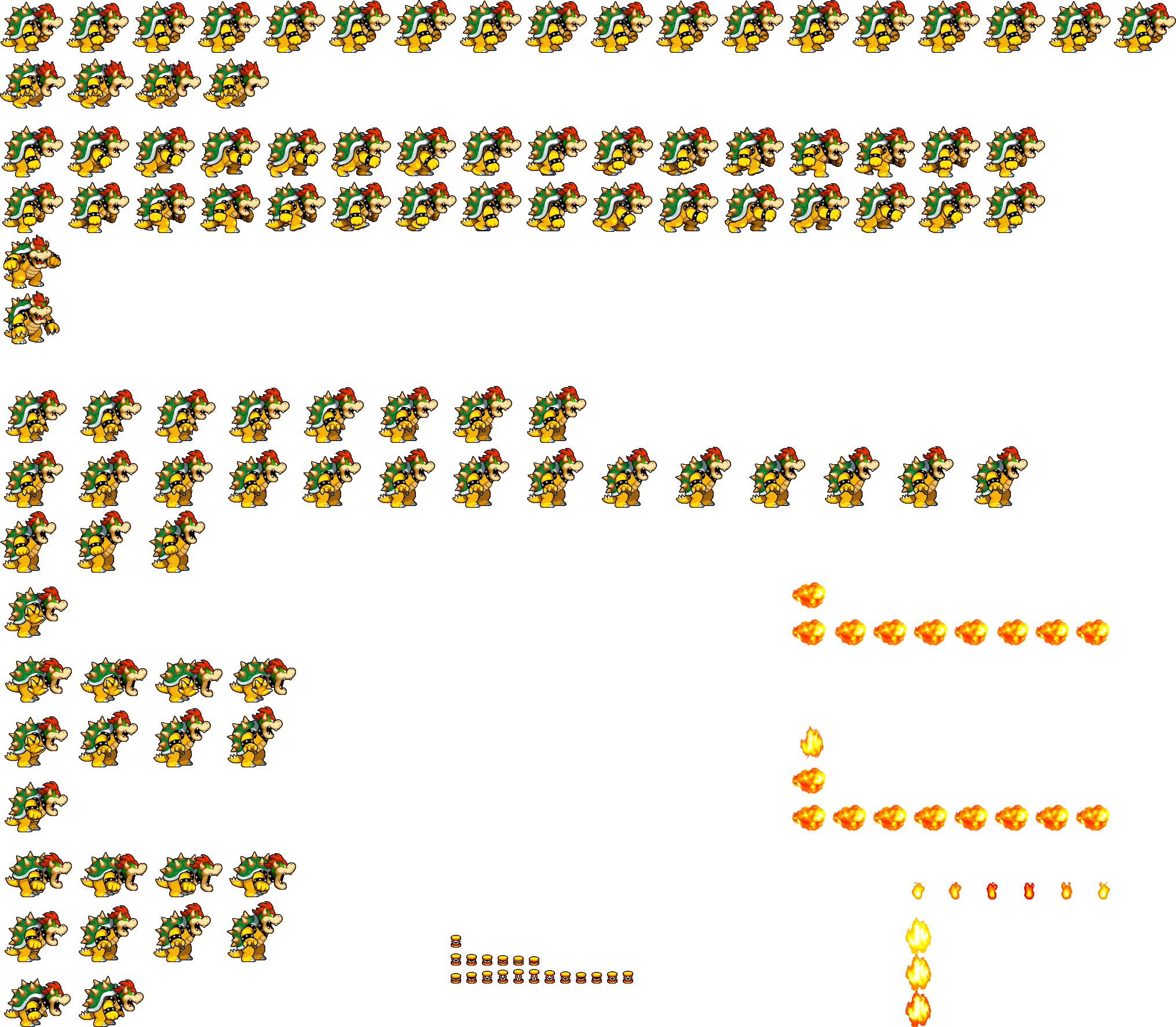 Click For Full Sized Image Bowser - Bowser's Inside Story Bowser Sprites (2030x1772), Png Download