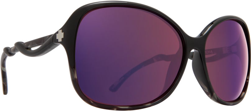 Black/smoke Tort-happy Rose W/midnight Spectra Mirror - Sunglasses (1000x600), Png Download