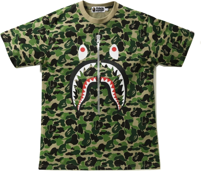 A Bathing Ape Abc Shark Tee - Bape Abc Camo Shark Tee Green (690x690), Png Download