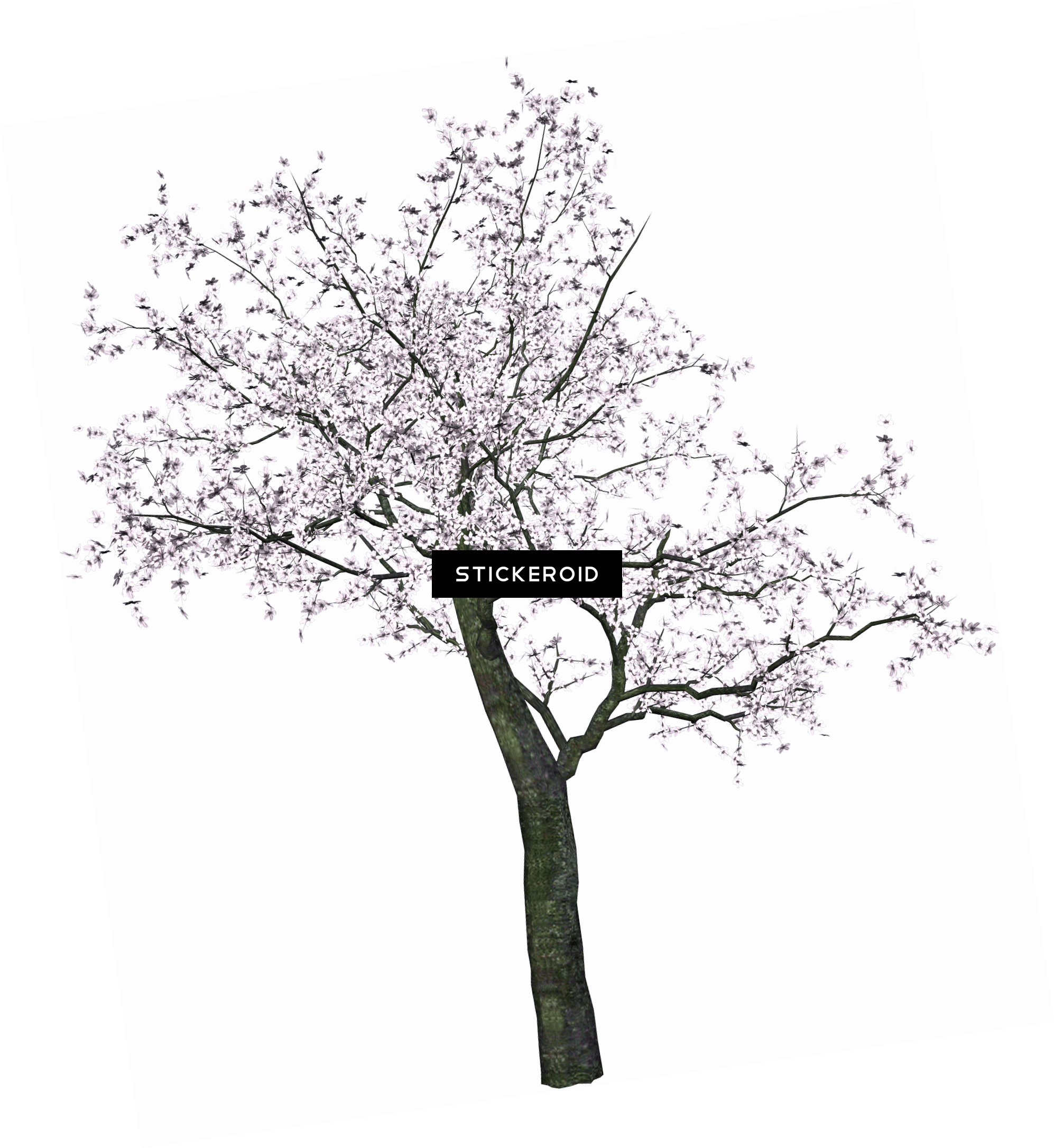 Japanese Goblin Emoji - White Flowers Tree Png (1994x2172), Png Download