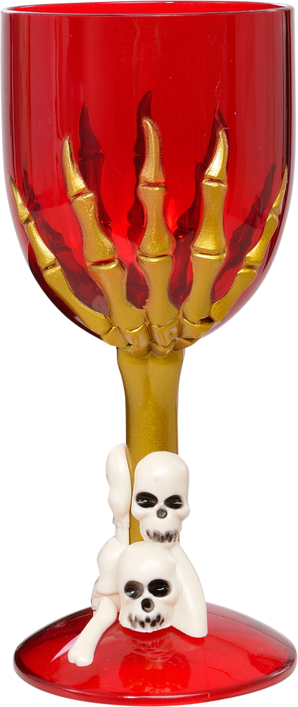 Spooky Halloween Glass 2 Asst, Gold, Large - Red (423x1004), Png Download