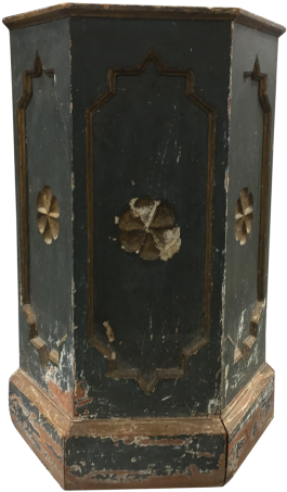 Trapezoid Spanish Gothic Revival Polychrome Pedestal - Cupboard (736x460), Png Download