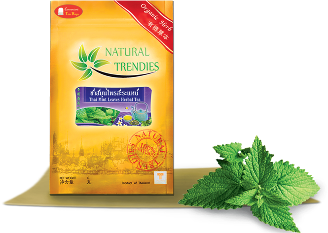 Thai Mint Leaves Herbal Tea ชาสมุนไพร ชาเชียงใหม่ ชาตะไคร้ - ผลิตภัณฑ์ จาก ใบ โหระพา (976x552), Png Download