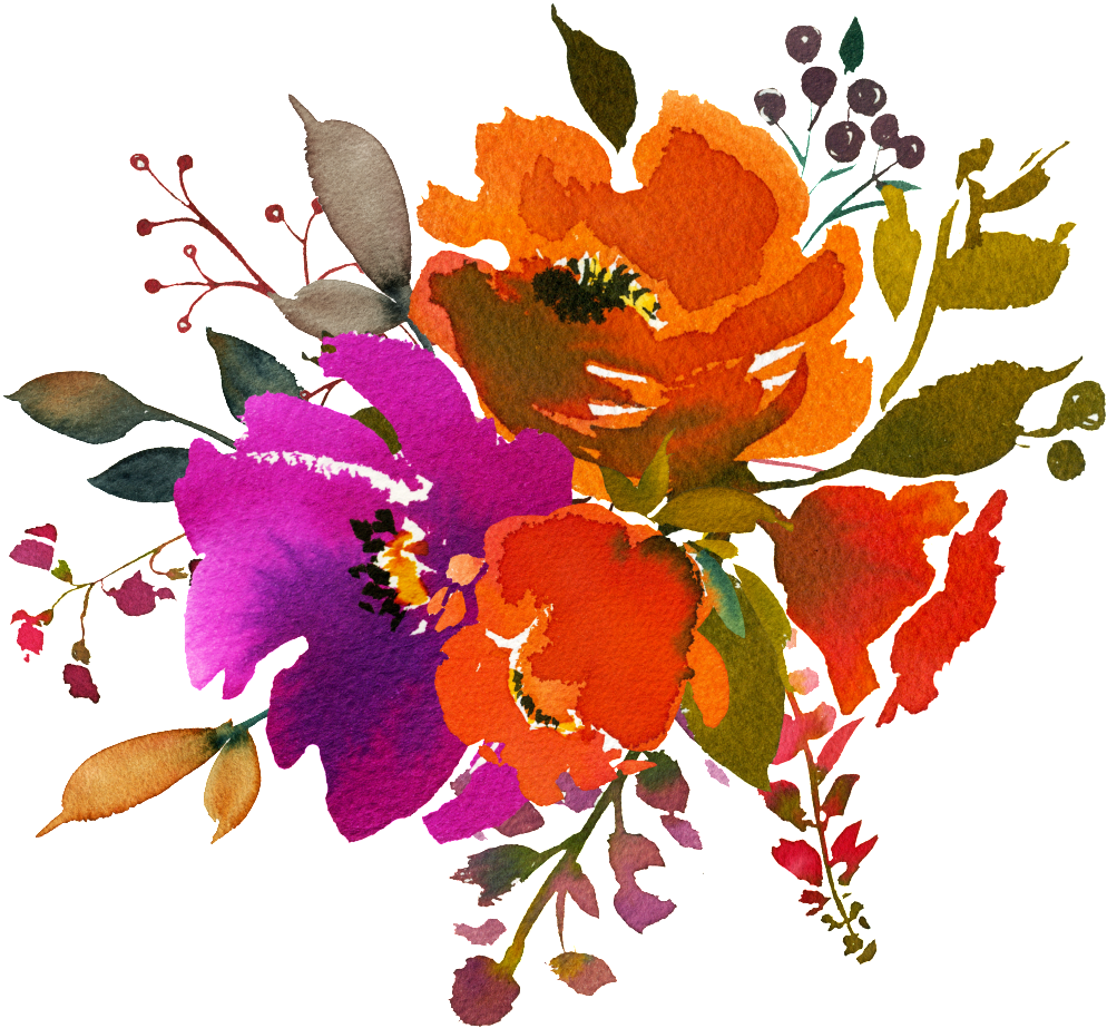 Hand Painted Fresh Orange Flower Png Transparent - Flower (1024x1024), Png Download