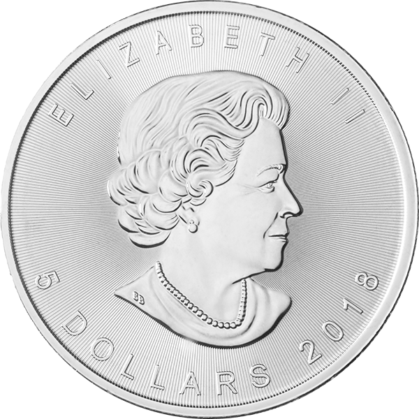 1 Oz Silver 2018 Maple Leaf Coin - Coin (600x600), Png Download