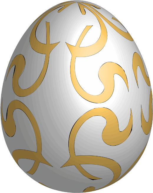 White And Gold Egg (900x900), Png Download