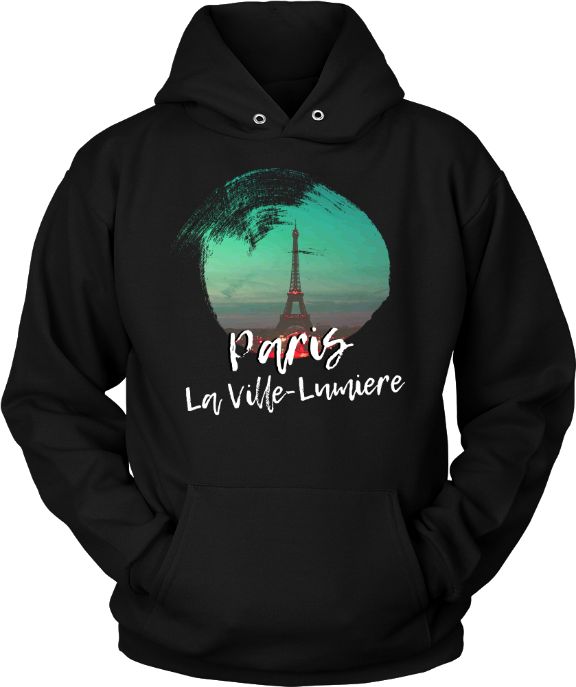 Paris La Ville Lumiere Skyline Love Country Hoodie - T Shirt Design 2019 (1000x1000), Png Download