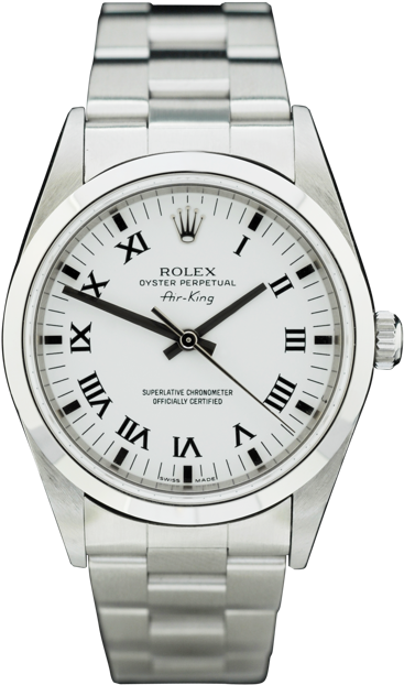 Rolex Air King 14000 By Mickey Mouse Silver Dial 1991 - Rolex Air King 114200 Stainless Steel Gray Dial 34mm (640x960), Png Download