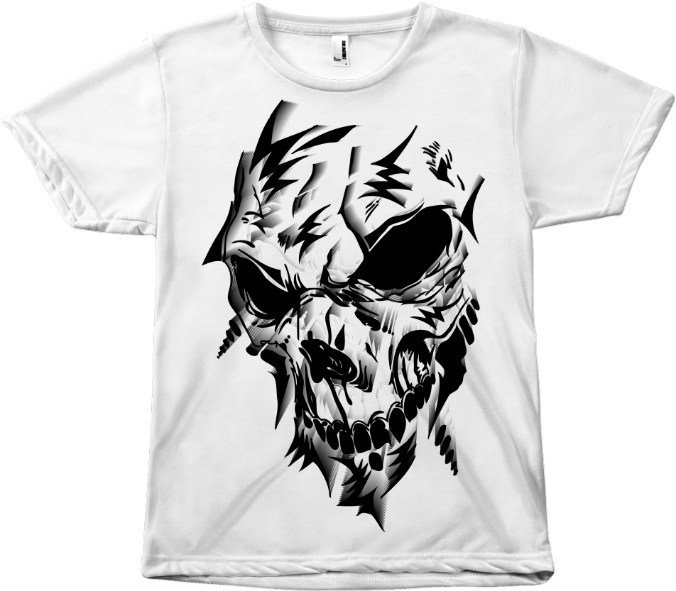 D Abstract Skull Print - T-shirt (1024x1024), Png Download