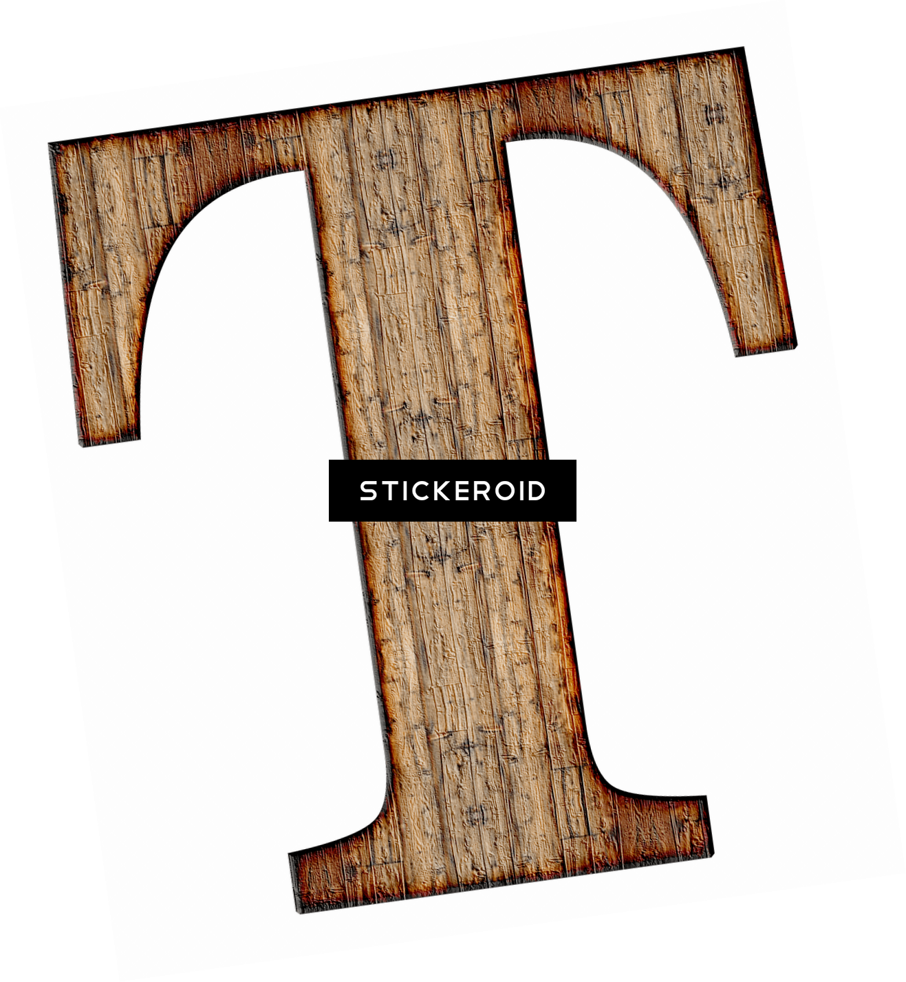 Wooden Capital Letter T - T: Blank Lined Monogram Notebook - 6x9 (1317x1427), Png Download