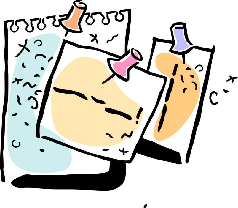 Vector Illustration Of Push Pin Or Thumb Tack Fastens (803x700), Png Download