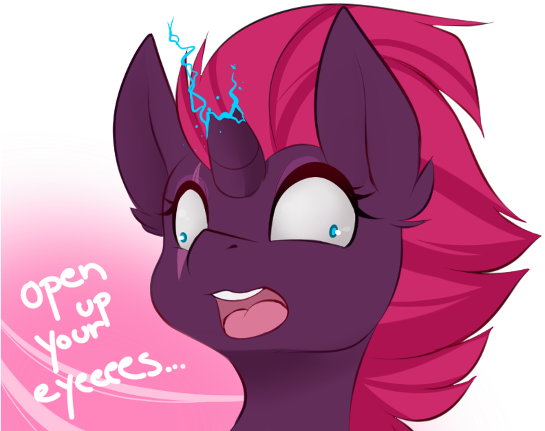 Teranen, Broken Horn, Bust, Colored Pupils, Derp, Dialogue, - Tempest Shadow (802x637), Png Download