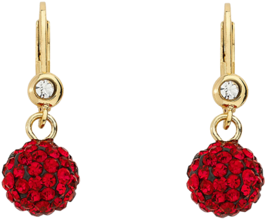 Molly Glitz 14k Gold Overlay Children's Crystal Ball - Earrings (600x600), Png Download