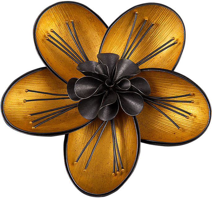 A Brooch/pendant Made With Hand Textured Gold Overlay, - Tagetes Patula (684x684), Png Download