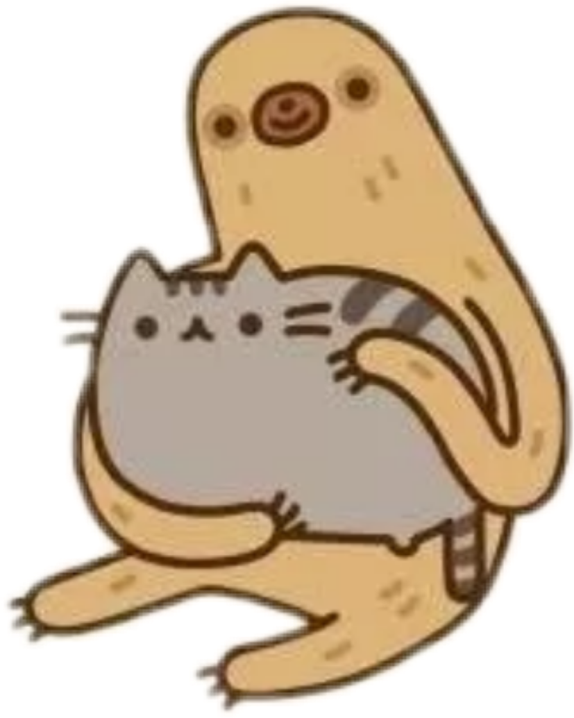 Scsloths Sloths Kawaii Pusheen Pusheencat Png Sloth - Pusheen Lazy (827x1035), Png Download