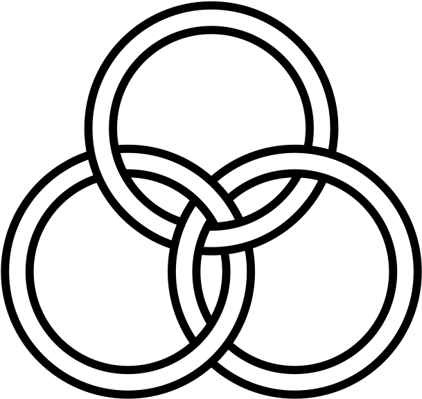 Svg/640px Borromean Rings Minimal Overlap - Borromean Rings (640x600), Png Download