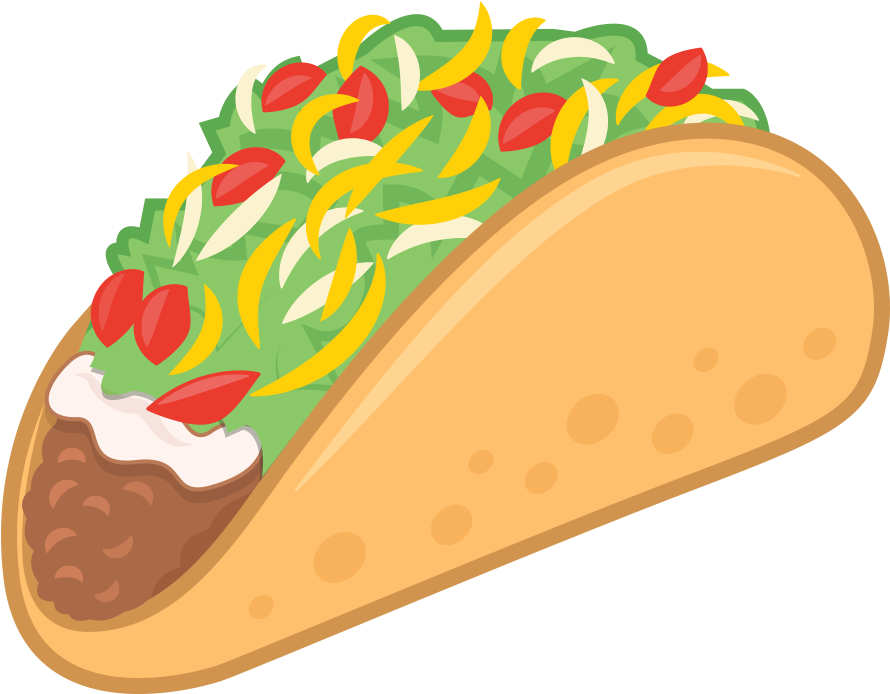 Taco Mexican Food Taco Emoji Vector Illustration Clip Art Free