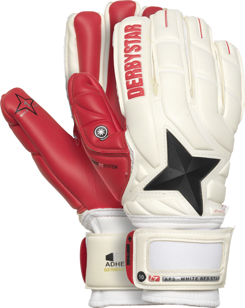 Derbystar Aps White Red Star Goalkeeper Gloves - Derbystar Aps White Red Star Goalkeeper Gloves - 10 (860x1081), Png Download