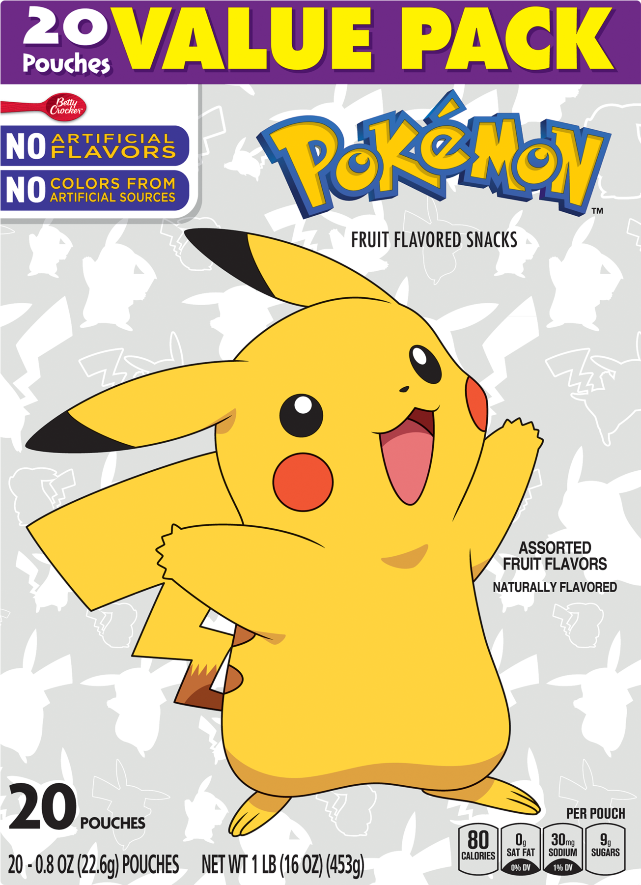 Betty Crocker Nintendo Pokémon Fruit Flavored Snacks - Betty Crocker Pokemon Fruit Snacks (1800x1800), Png Download