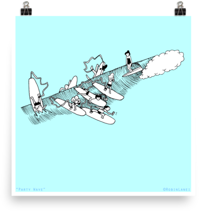 Robin Lanei Art- 'party Wave' - North American P-51 Mustang (600x600), Png Download