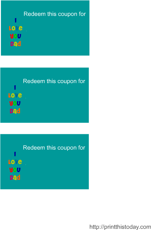 Blank Coupon For Father's Day - Coupon (612x792), Png Download