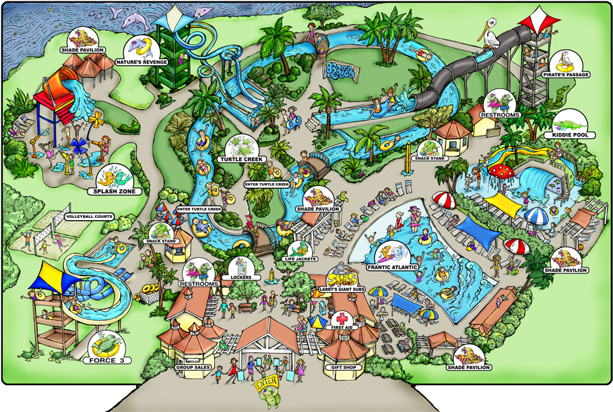 Summer Waves On Jekyll Island I Got My Grandmother - Summer Waves Water Park Map (960x626), Png Download