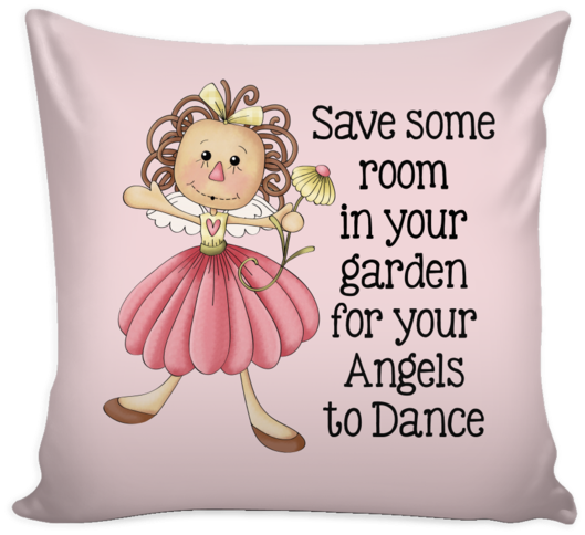 Garden Angels Country Tole Design 16" Square Pillow - Throw Pillow (600x600), Png Download