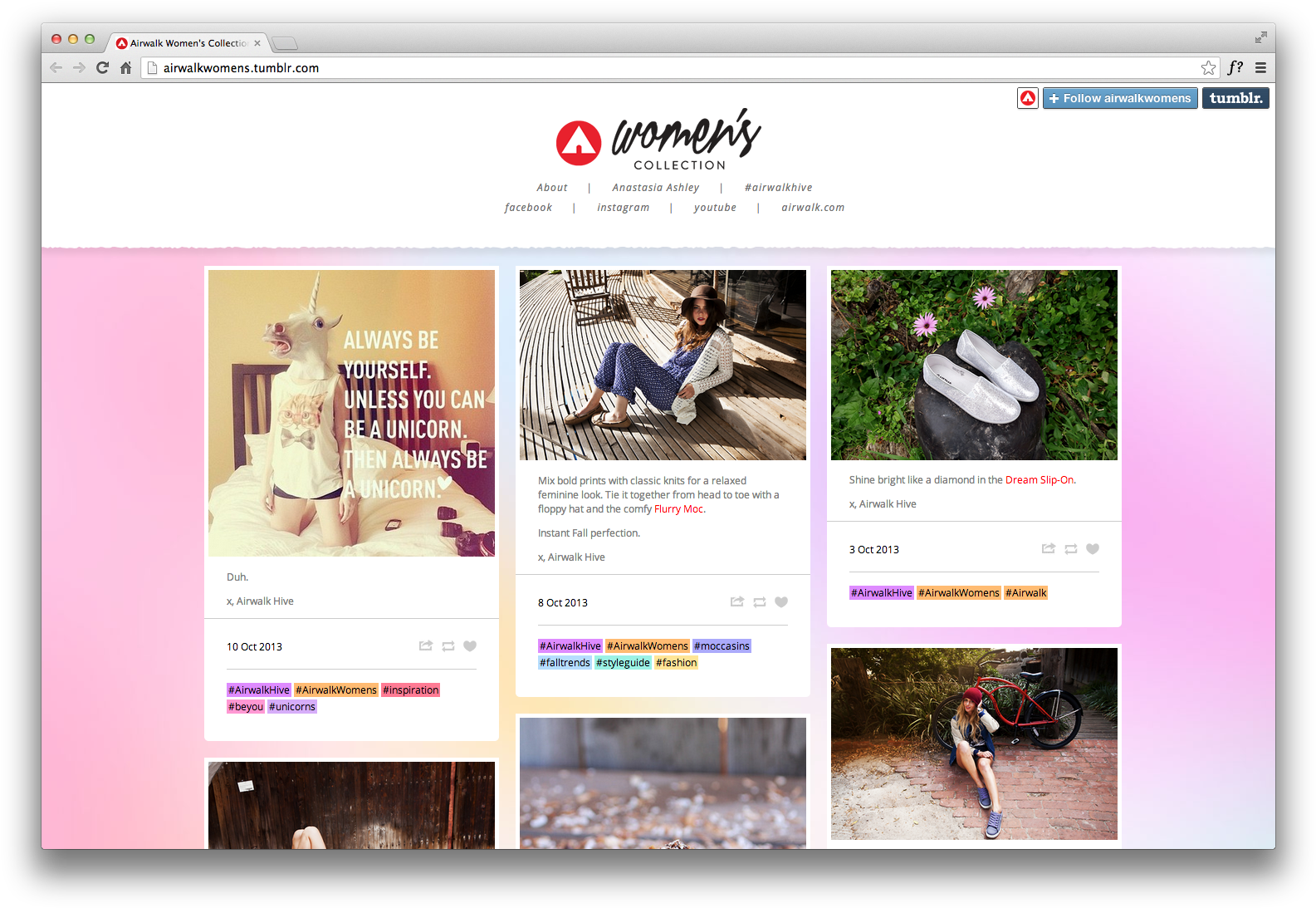Airwalk Women's Tumblr Theme - Masonry Instagram (1600x1108), Png Download