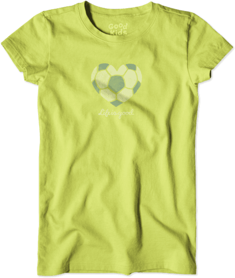 Girls' Soccer Heart Easy Tee - Active Shirt (570x570), Png Download