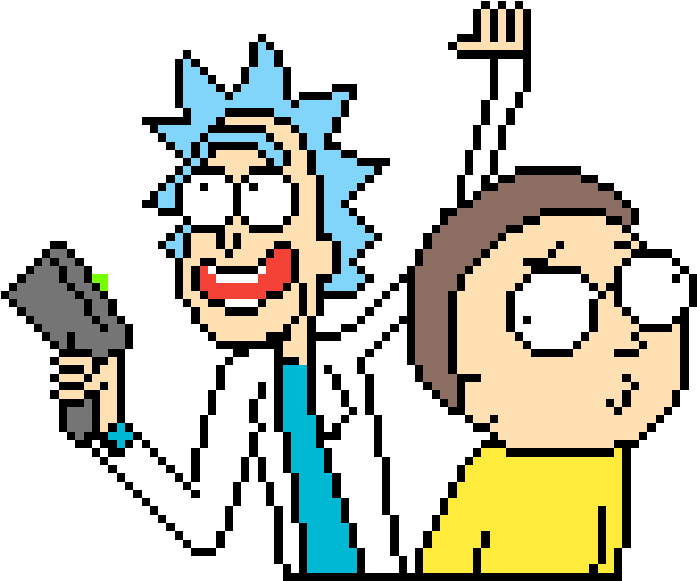Rick And Morty Cross Stitch - Rick And Morty Pixel Art (1200x1200), Png Download