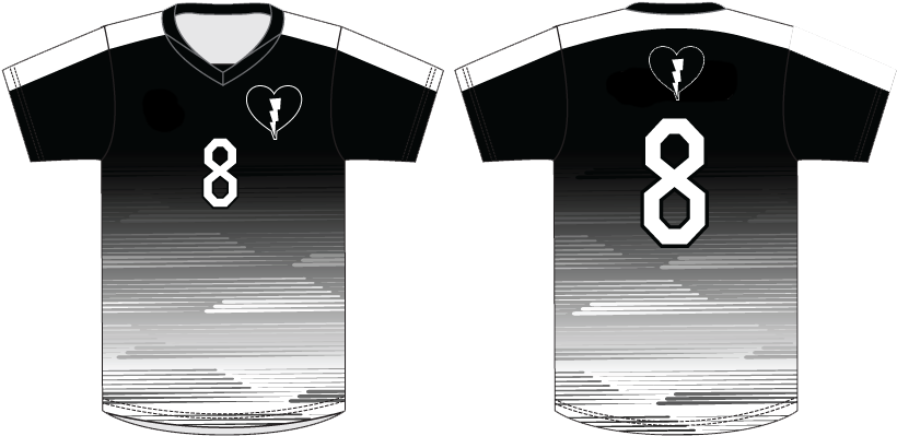 Team Black Heart Soccer Five Star Jersey (841x442), Png Download