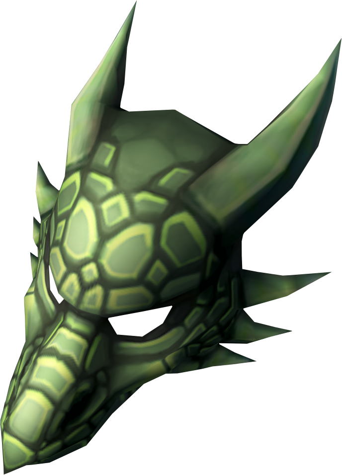 Adamant Dragon Mask Detail - Wiki (688x956), Png Download