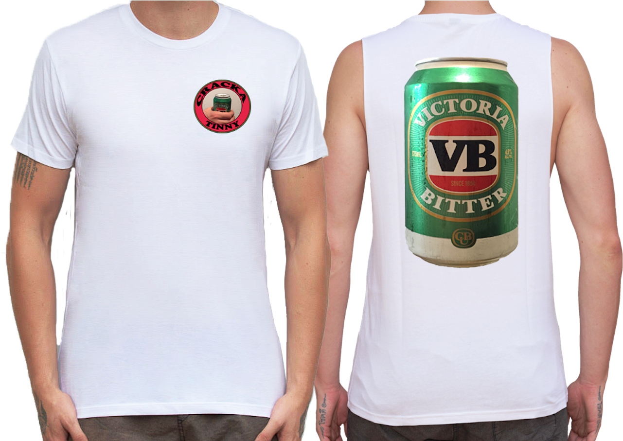 Cracka Tinny - White - Victoria Bitter (1301x906), Png Download