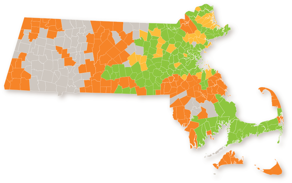 Ambit Energy Massachusetts - Massachusetts Political Map 2016 (960x611), Png Download