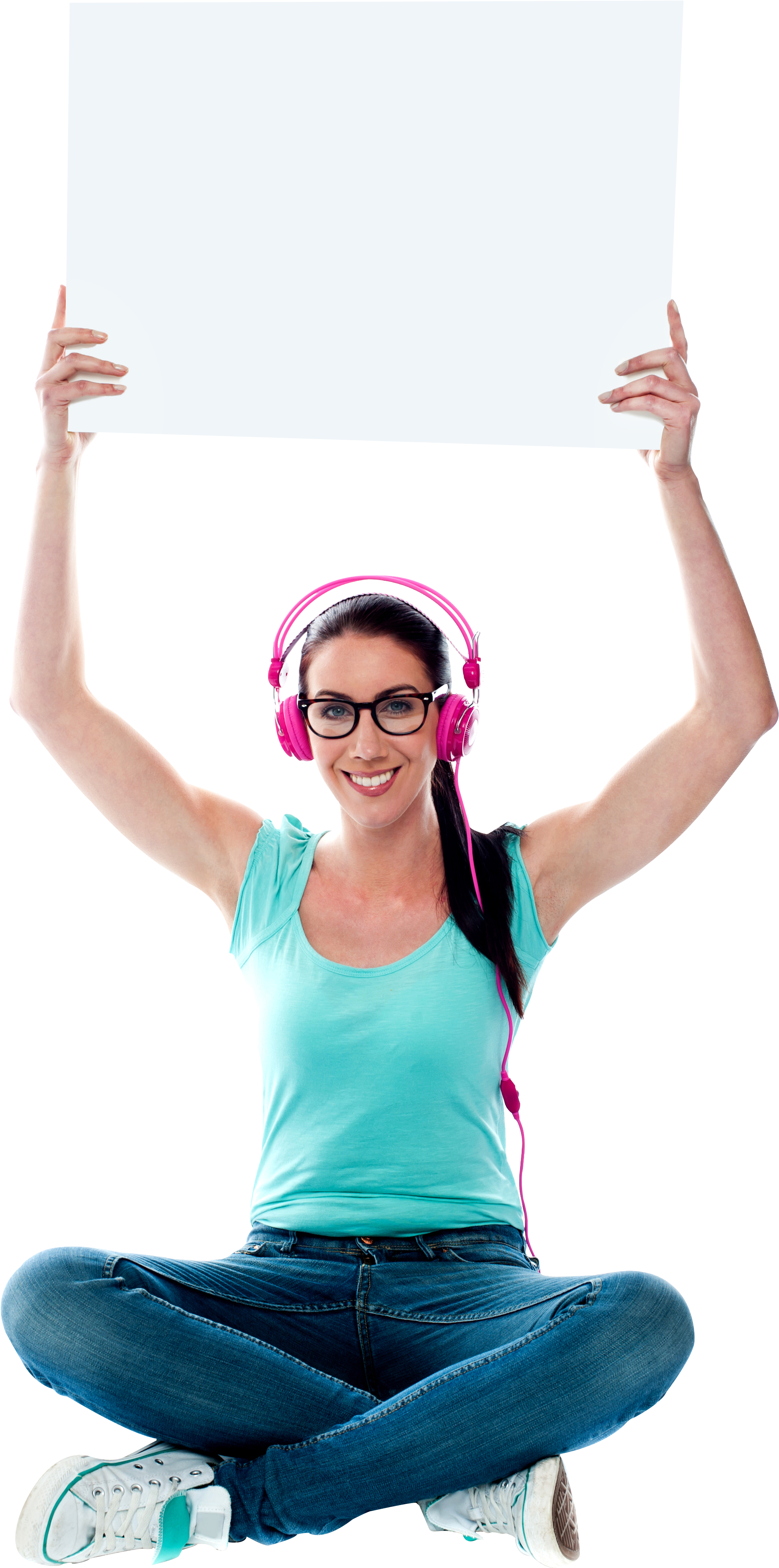 Girl Holding Banner Png Image - Girl Holding Banner In Png (2842x4379), Png Download