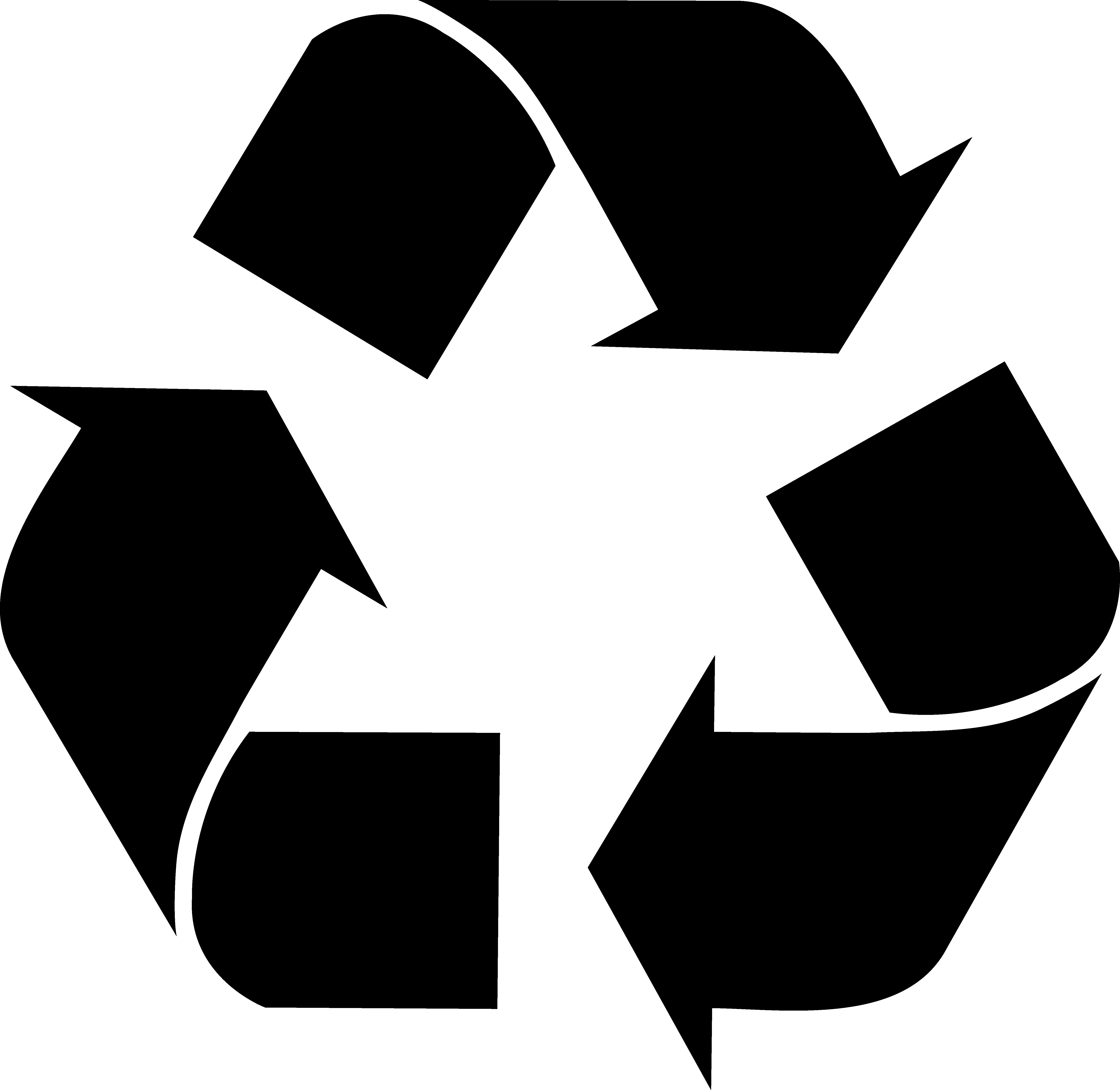 Black Recycle Sign Silhouette (5670x5518), Png Download