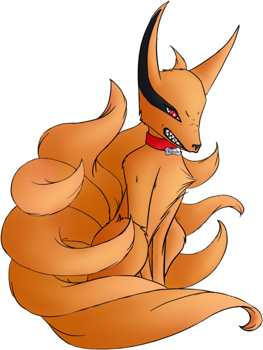 Chibi Kyuubi - Cartoon (600x727), Png Download