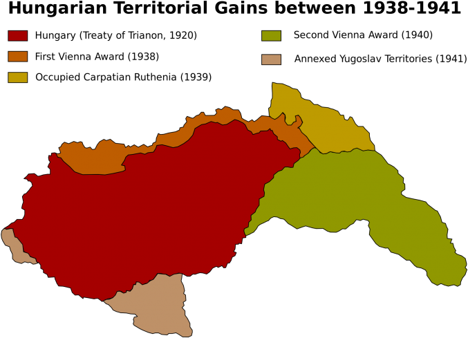Hungary's Territorial Gains In World War Ii, As An - Second Vienna Award (699x511), Png Download