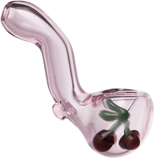 Handblown Glass Sherlock Pipe With Cherry - Tobacco Pipe (700x700), Png Download