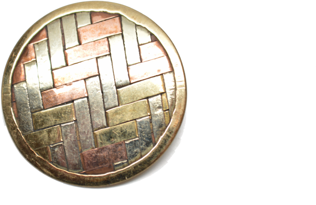 Medium Round Woven Metal Button (1000x665), Png Download