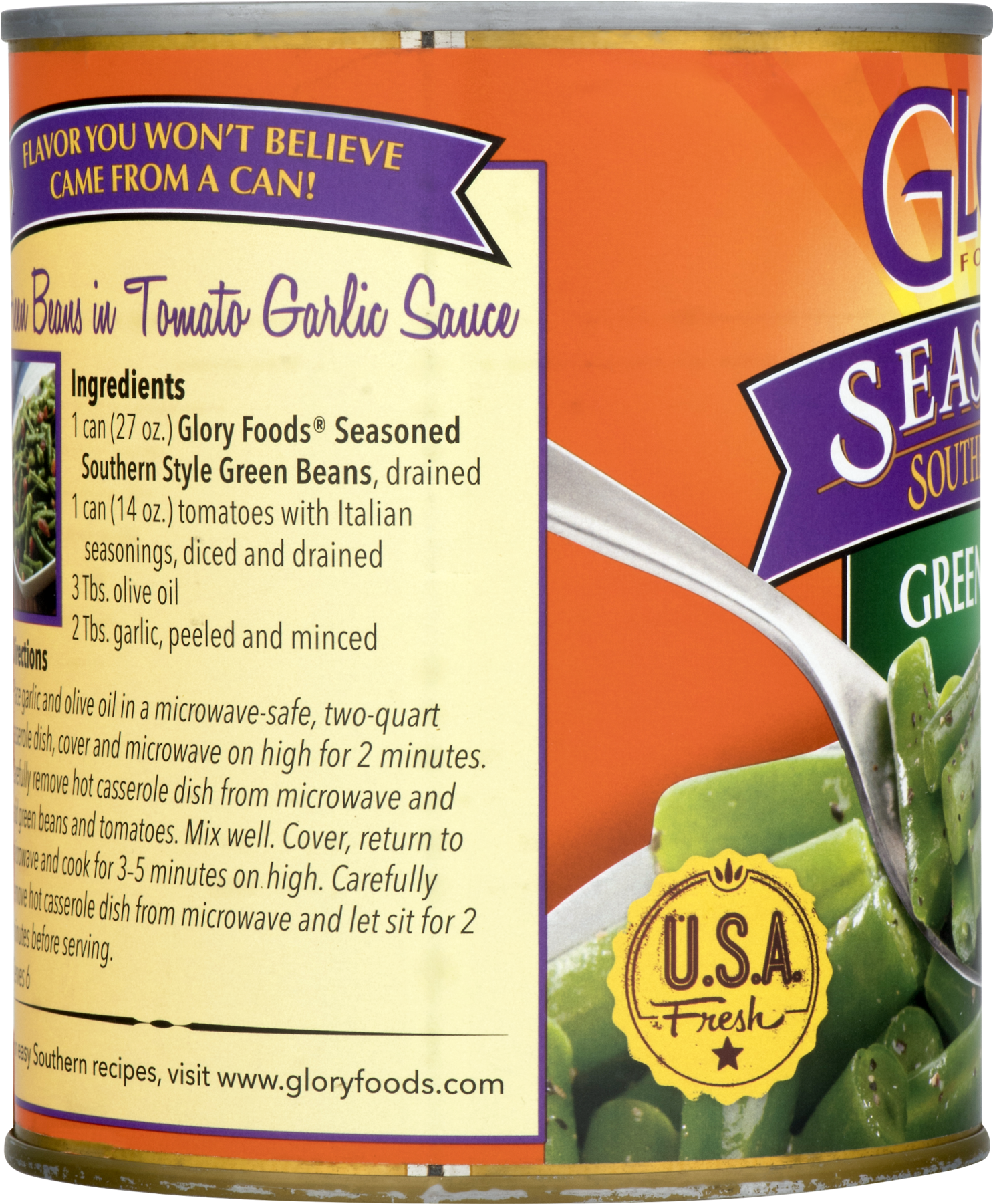 Glory Foods Seasoned Southern Style Italian Green Beans (1800x1800), Png Download