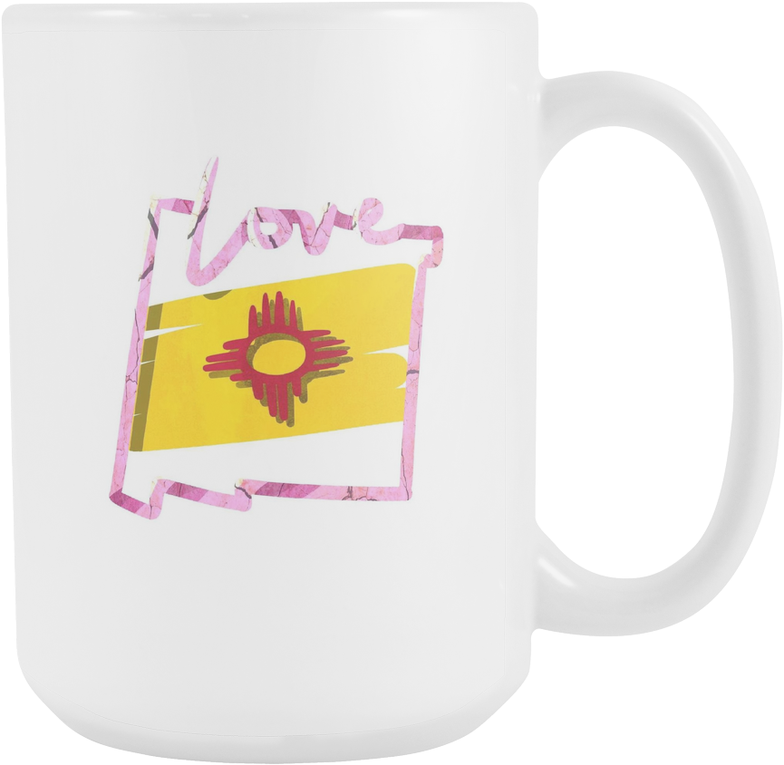 Love New Mexico State Flag Map Outline Black 11oz Mug - Mug (1024x1024), Png Download