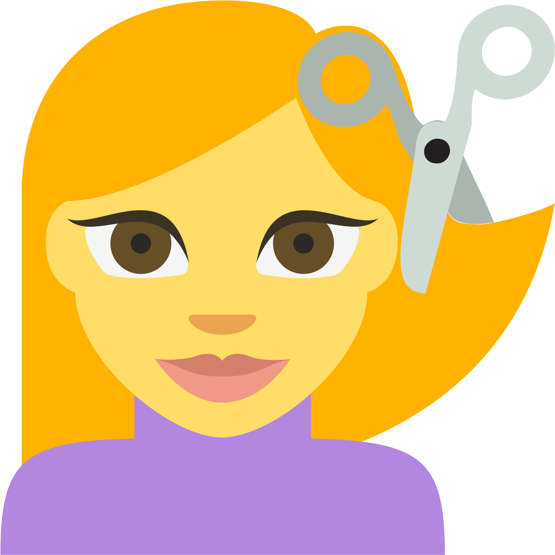Open - Haircut Emoji (2000x2000), Png Download