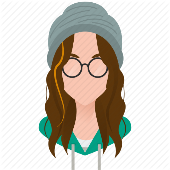 Girl With Glasses Icon (651x651), Png Download