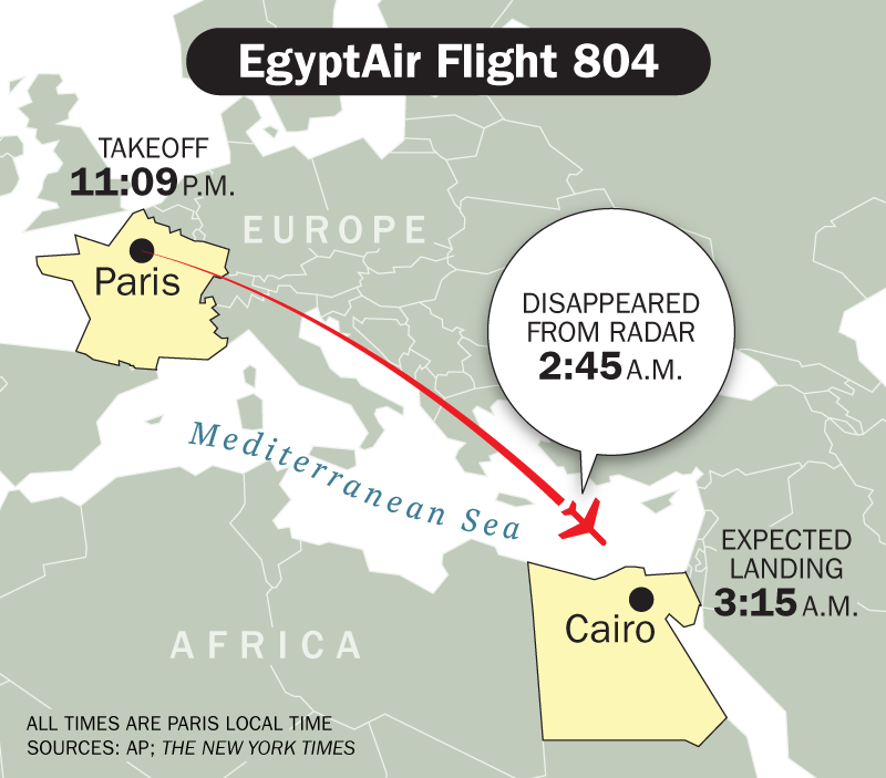 That The Plane Appeared To Be Flying Untroubled At - Egyptair Flight 804 (800x703), Png Download
