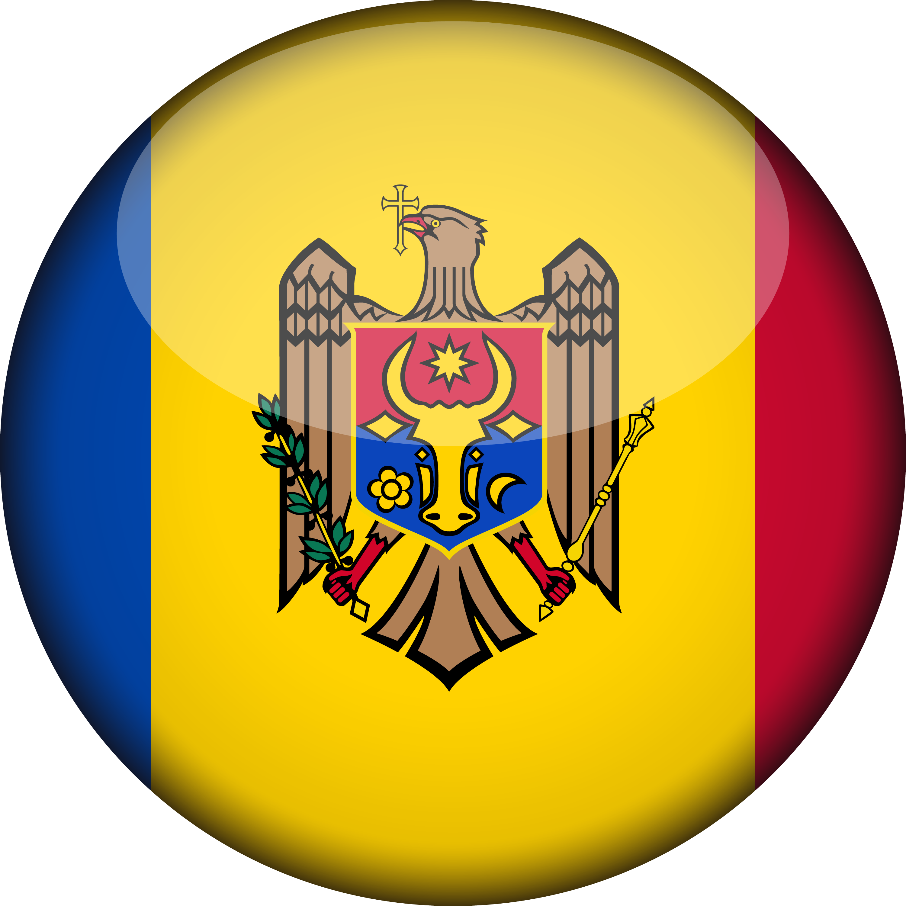 Moldova Flag 3d Round Xl (3000x3000), Png Download